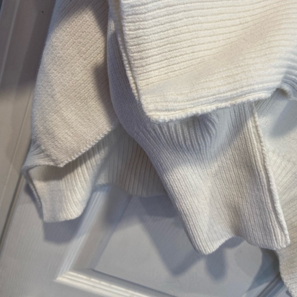 Free People Size S Easy Street Tunic Painted White Slouchy Oversized Ribbed Knit - Picture 4 of 12